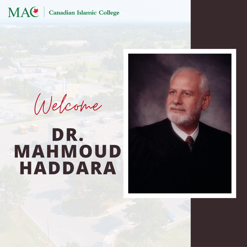 Introducing Dr. Mahmoud Haddara: New Dean of the Canadian Islamic College